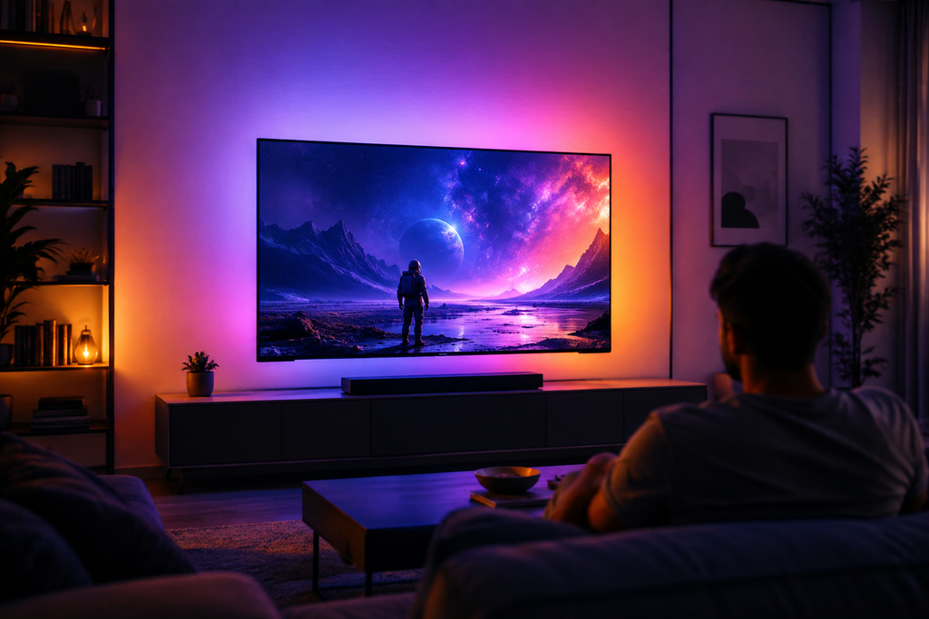 SyncAura™ TV Screen‑Sync Backlight.